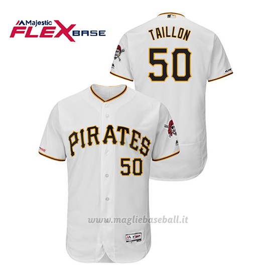 Maglia Baseball Uomo Pittsburgh Pirates Jameson Taillon 150th Aniversario Patch Flex Base Bianco